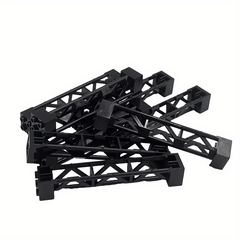 4pcs Military Train Car Pillar Support Girder ABS City Building Blocks Grey