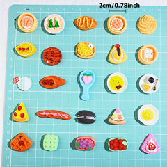32 64pcs Mini Food Doll House Accessories Small Toys Mixed Resin Kitchen Decor