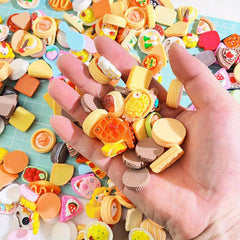 32 64pcs Mini Food Doll House Accessories Small Toys Mixed Resin Kitchen Decor
