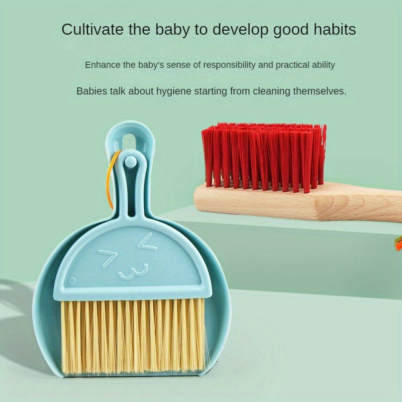 Kids Play House Cleaning Set Wooden Broom Mop Toy