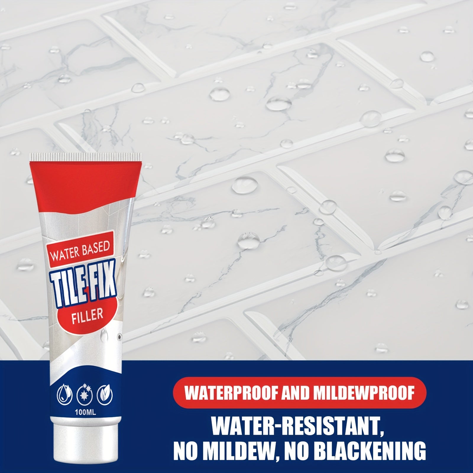 100ml Water-based Tile Refill Agent Bathroom Kitchen Waterproof Mildew Floor Til