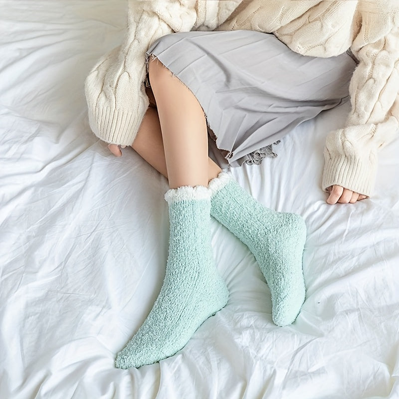 Soft Fuzzy Floor Socks 2 Pairs for Women