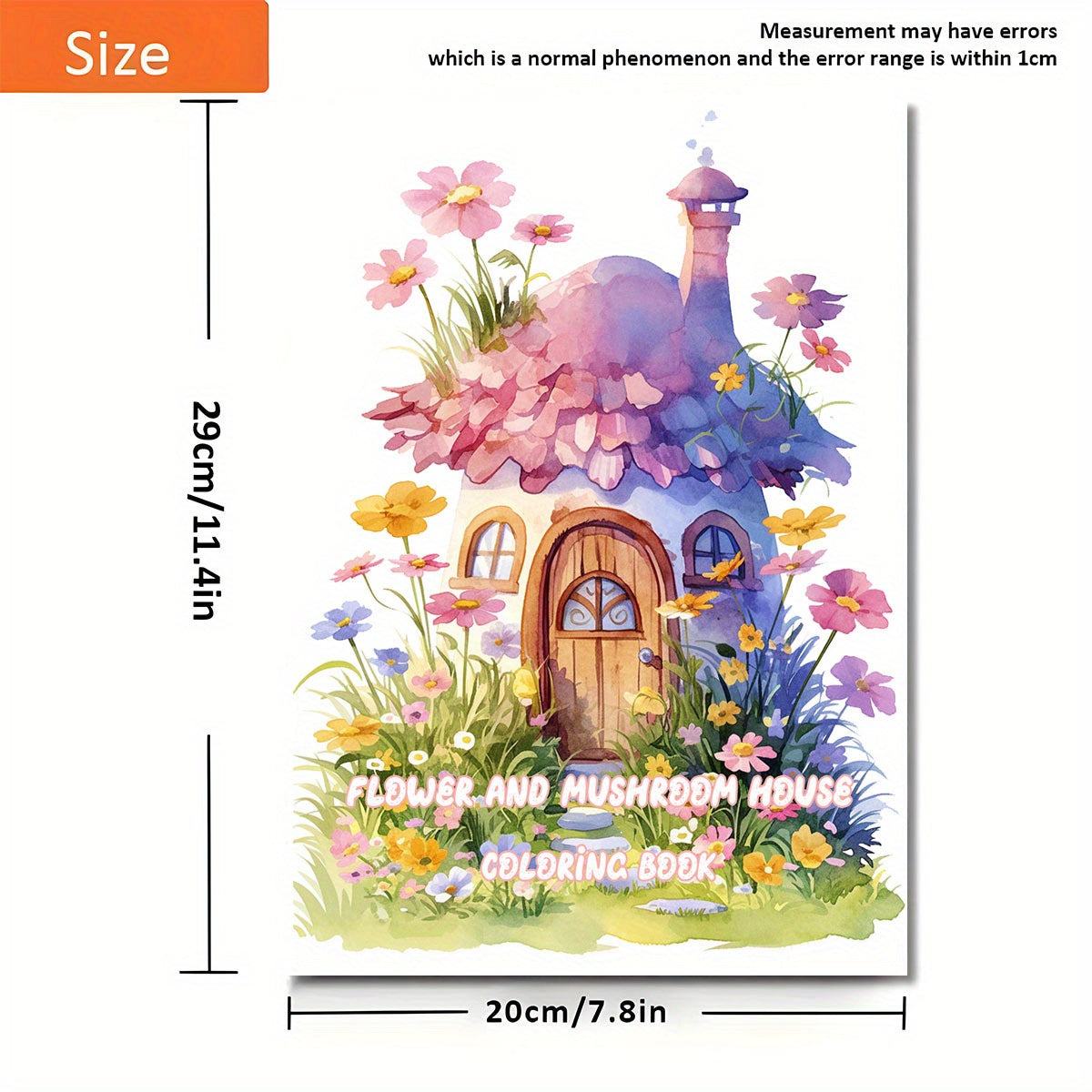 Flower and Mushroom House Coloring Book for Teens and Adults
