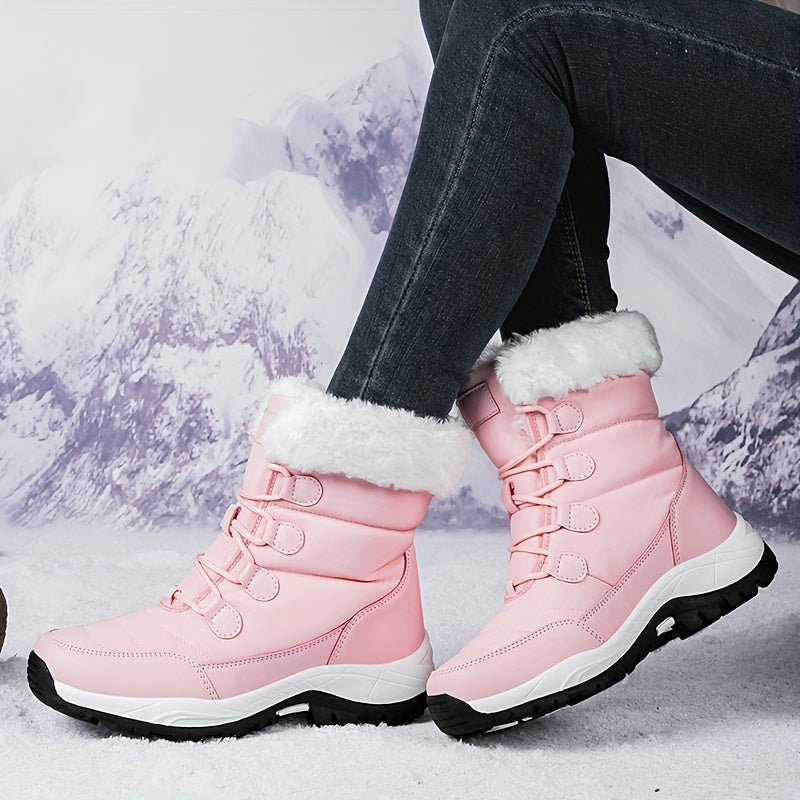 Women's Winter Snow Boots Non-Slip Thickened Warm Medium Tube Hiking Boots
