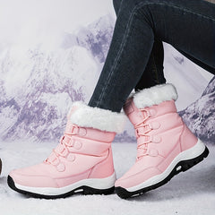 Women's Winter Snow Boots Non-Slip Thickened Warm Medium Tube Hiking Boots