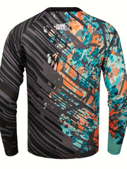 Men's Camo Long Sleeve Crew Neck Motorcycling T-shirt