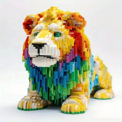 Large Lion Animal Model Building Blocks High Difficulty