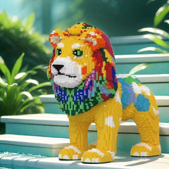 Large Lion Animal Model Building Blocks High Difficulty