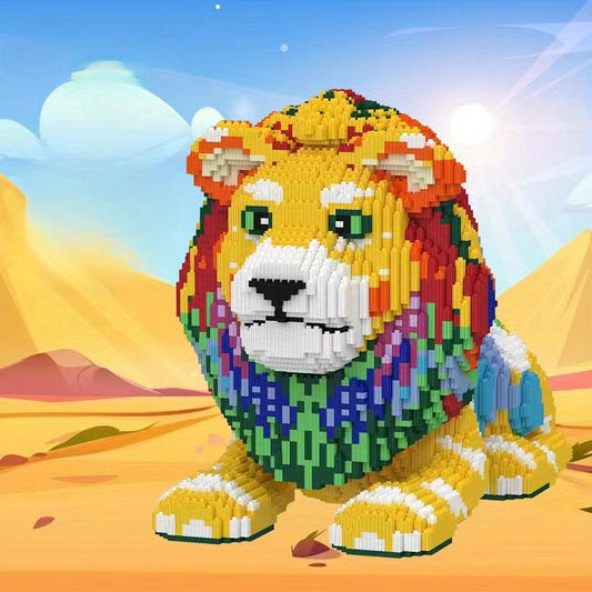 Large Lion Animal Model Building Blocks High Difficulty