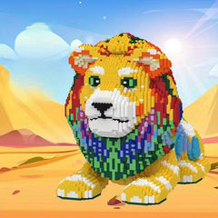 Large Lion Animal Model Building Blocks High Difficulty