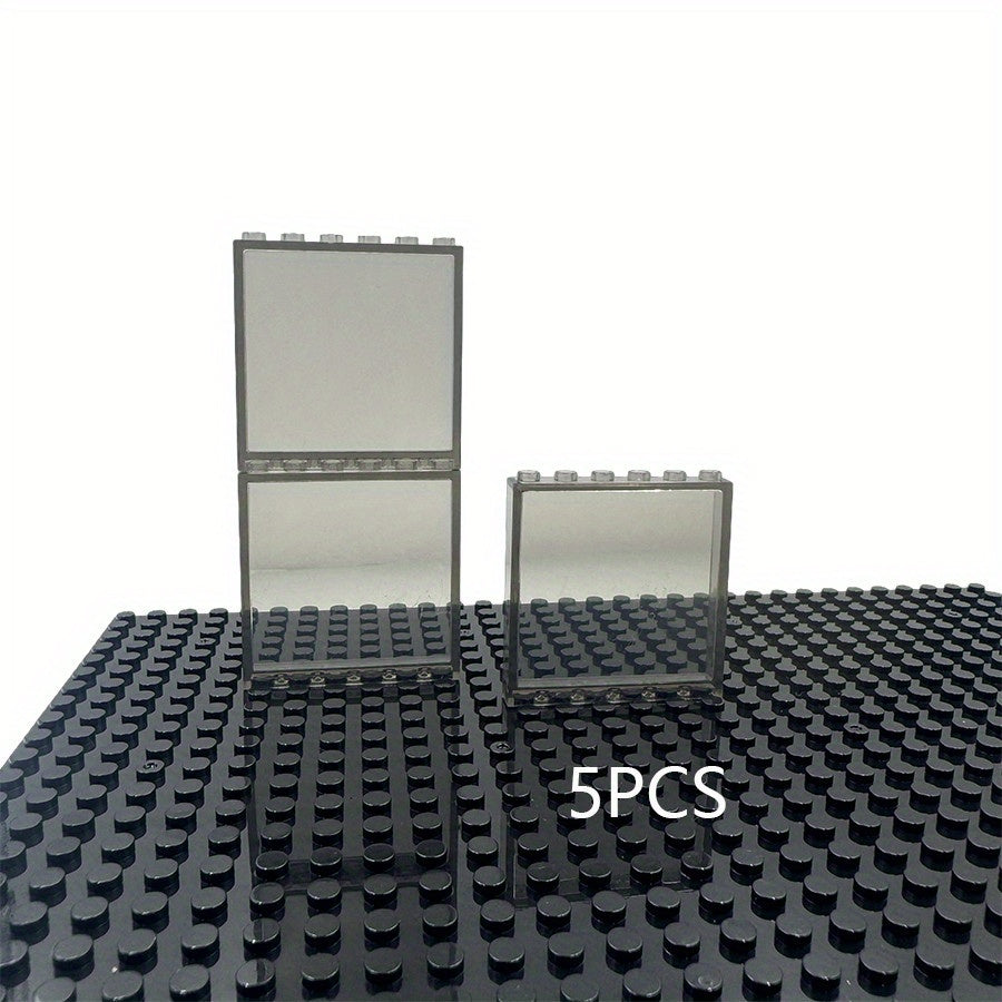 5pcs DIY Building Block Transparent Door Window Frame Wall City Panel Bricks
