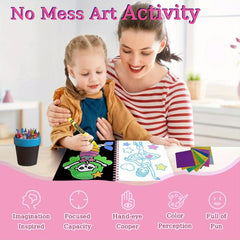 2in 1 Foil Fun Art Kit Kids and Princess Craft DIY Kit Coloring Book Creative