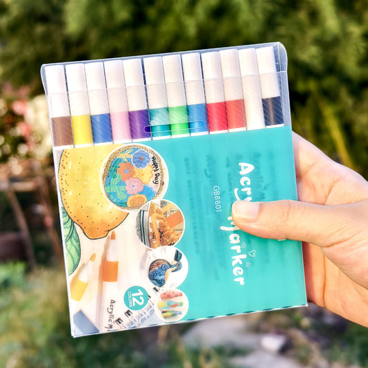 12 24 36 48 60 80 Colors Acrylic Paint Marker Set Waterproof Non Toxic Washable