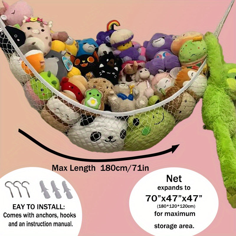 Pink Corner Hanging Organizer for Stuffed Animals
