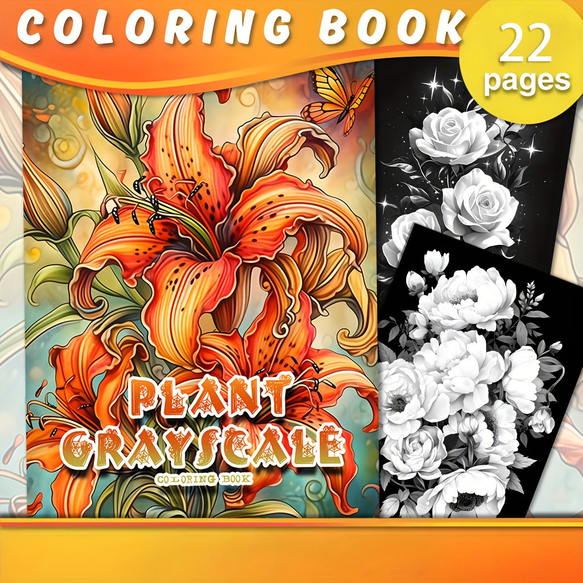 Deluxe Plant Coloring Book - 22 Pages - Complex Patterns