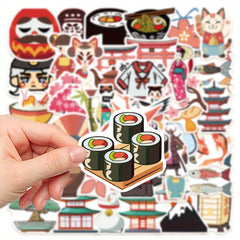 50pcs Waterproof Japanese Stickers for Laptops Water Bottles Phones Guitar
