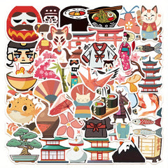 50pcs Waterproof Japanese Stickers for Laptops Water Bottles Phones Guitar