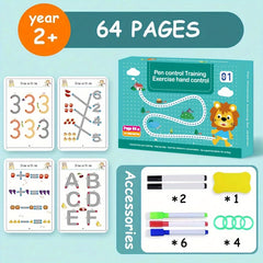64 Page Magic Writing Book with 8 Washable Markers for Ages 3-8