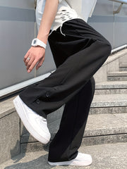 Men's Loose Fit Mopping Trousers Casual Straight Leg Pants