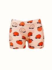 Peach Print Skinny Yoga Shorts for Women