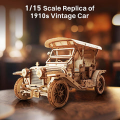 Wooden Puzzle Car Model Set - Mechanical Grand Prix Car & Vintage C