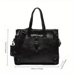 Men's Messenger Bag with Laptop Compartment Faux Leather Briefcase