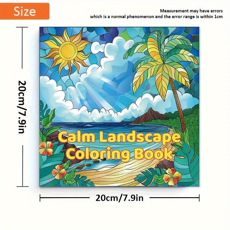 Serene Landscape Designs Adult Coloring Book - Stress Relief, Anxiety Reduction