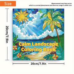 Serene Landscape Designs Adult Coloring Book - Stress Relief, Anxiety Reduction