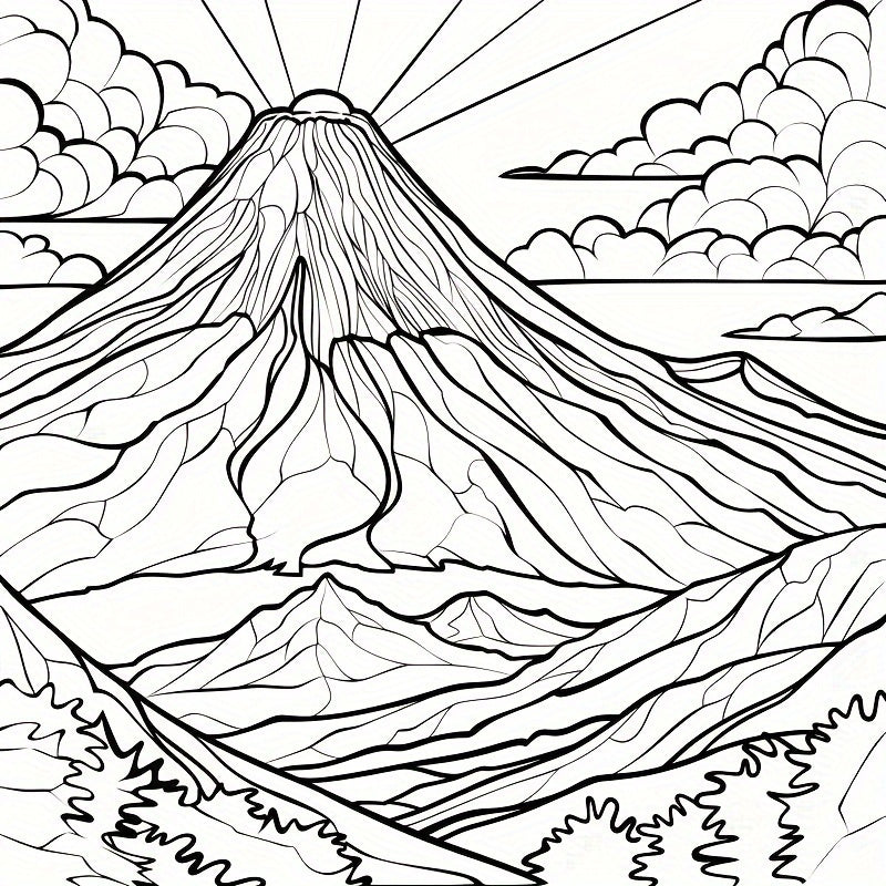 Serene Landscape Designs Adult Coloring Book - Stress Relief, Anxiety Reduction