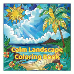 Serene Landscape Designs Adult Coloring Book - Stress Relief, Anxiety Reduction