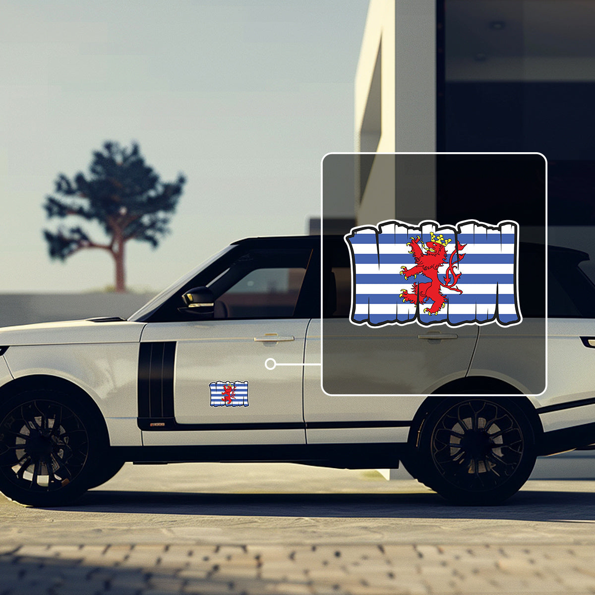 Luxembourg Flag Durable Vinyl Decal Waterproof Sticker for Cars Laptops Helmets