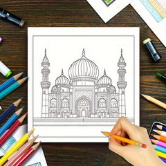 Deluxe Architectural Coloring Book Stress Relief Art for Adults & Teens