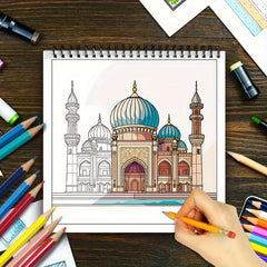 Deluxe Architectural Coloring Book Stress Relief Art for Adults & Teens