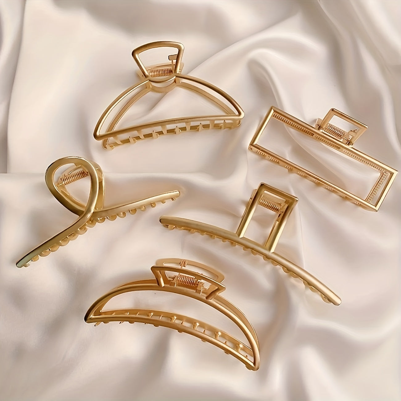 3pcs Metal Moon Shaped Hair Clip Claw Clips Headwear For Girls