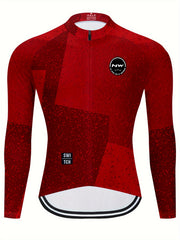 Men's Block Cycling Jersey Stretch Casual Sports Shirt For Outdoor Riding