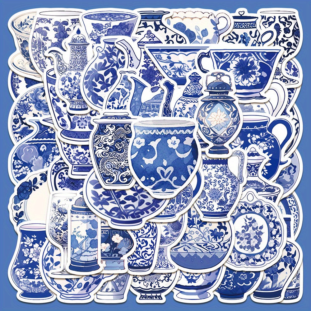 50pcs Porcelain Stickers Waterproof Decal for Water Bottle Laptop Phone