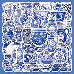 50pcs Porcelain Stickers Waterproof Decal for Water Bottle Laptop Phone