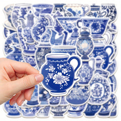 50pcs Porcelain Stickers Waterproof Decal for Water Bottle Laptop Phone