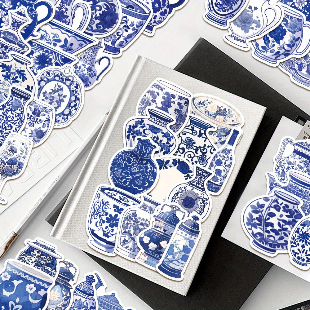 50pcs Porcelain Stickers Waterproof Decal for Water Bottle Laptop Phone