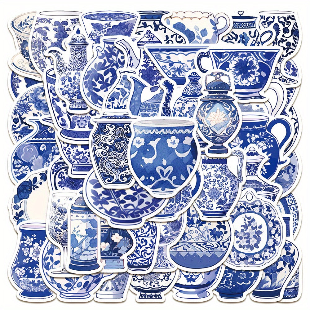 50pcs Porcelain Stickers Waterproof Decal for Water Bottle Laptop Phone