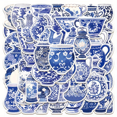 50pcs Porcelain Stickers Waterproof Decal for Water Bottle Laptop Phone