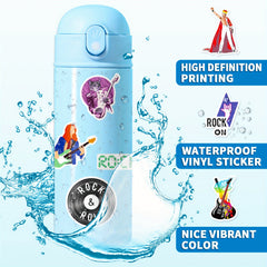 50pcs Rock & Roll Stickers Music Themed Decals for Cups Skateboards Phones