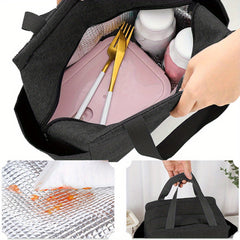 Personalized Insulated Lunch Bag with Custom Name Canvas Thermal Bento Tote