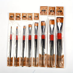 8pcs Nylon Hair Flat Tip Painting Brush Acrylic Watercolor Pen