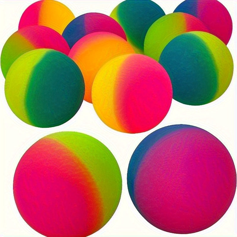10pcs Rainbow Bouncy Balls Colorful Party Favors for Kids Birthday & Halloween