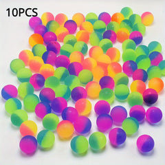 10pcs Rainbow Bouncy Balls Colorful Party Favors for Kids Birthday & Halloween