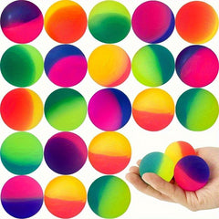 10pcs Rainbow Bouncy Balls Colorful Party Favors for Kids Birthday & Halloween