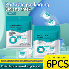 6pcs Compressed Towels Disposable Portable Towels for Camping