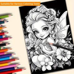 Fantasy Fairy Coloring Book 22 Pages Teens Adults Art Craft
