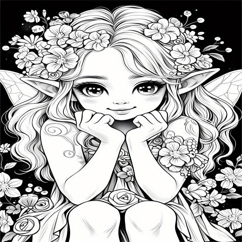 Fantasy Fairy Coloring Book 22 Pages Teens Adults Art Craft